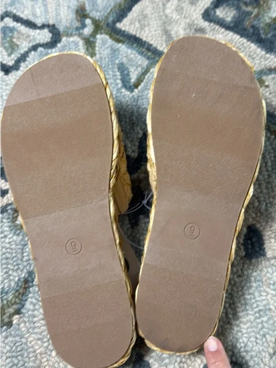 NWT A New Day Slide Sandals Braided Raffia Platform Sandals Women’s Size 9 - Picture 3 of 3